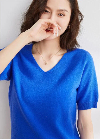 | V-Neck Knit Top