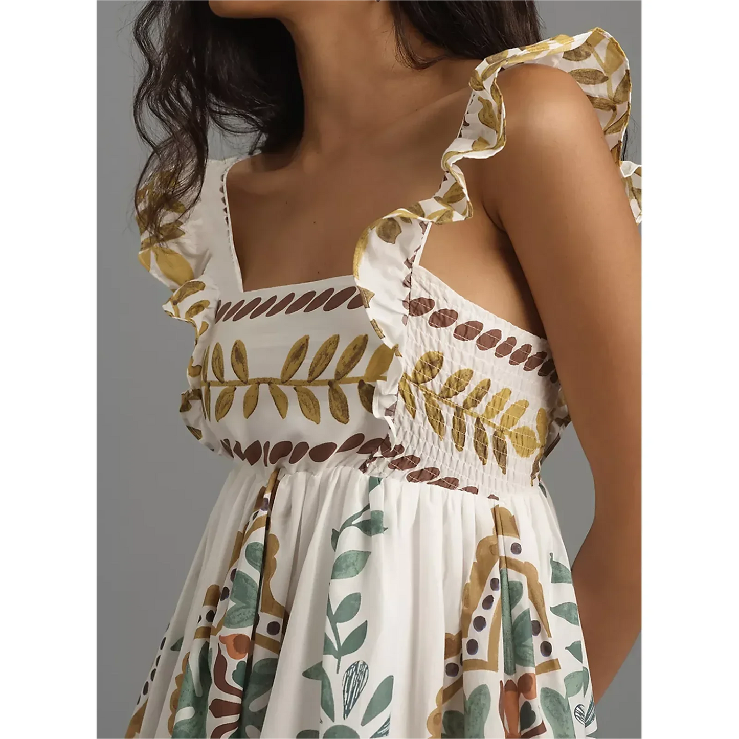 Sweet Ruffle A-Line Mini Floral Dress