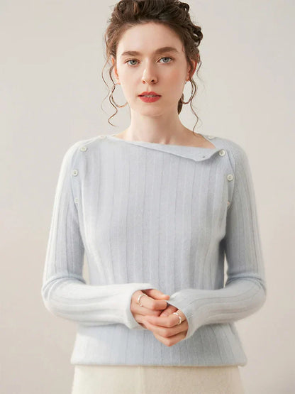 | Buttoned Cashmere Sweater