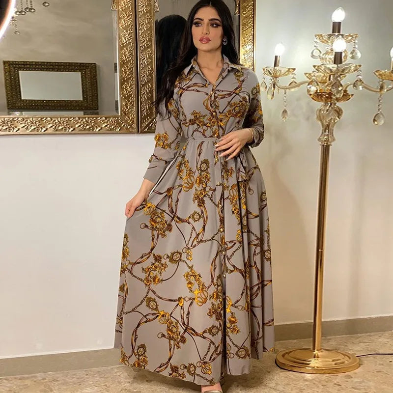 Digital Printing Leisure Casual Autumn Work Dress