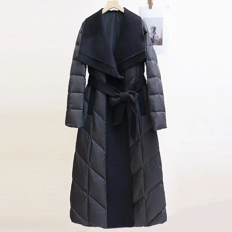 | Wool-Trim Down Coat
