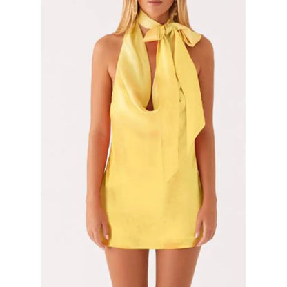 Cowl V-Neck A-line Floral Dress