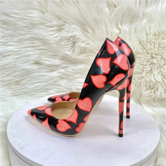 Black Patent Pointy Toe High Heel Shoes for Women