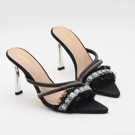Summer Tassel Fashion Heeled Denim Sandals for Women - 9.5CM