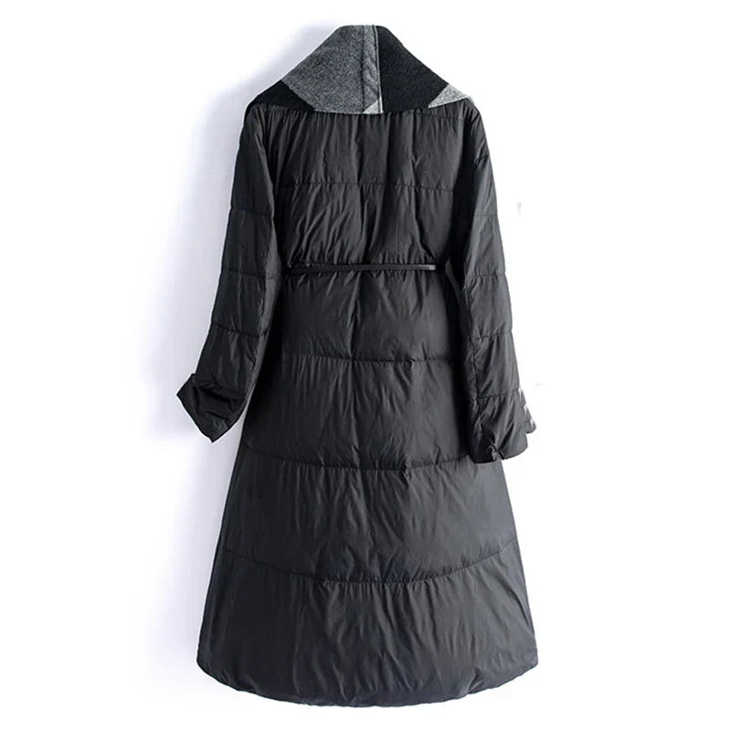 | Wool-Panel Down Coat