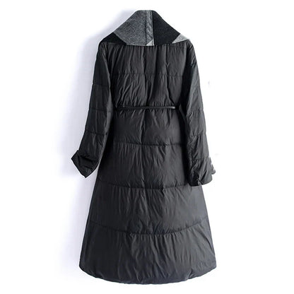 | Wool-Panel Down Coat