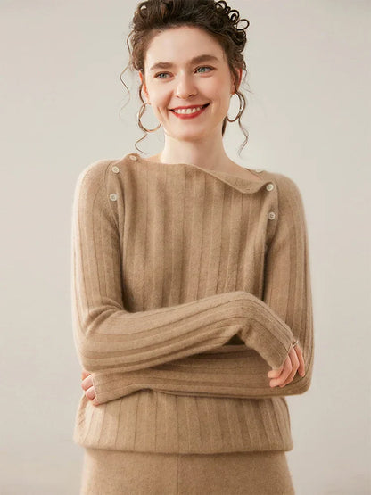 | Buttoned Cashmere Sweater