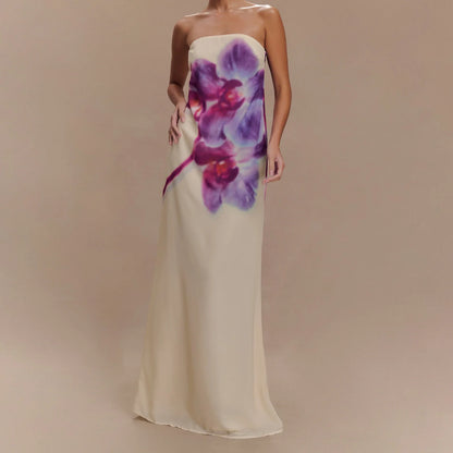 Strapless Tie-dye A-Line Vacation Dress