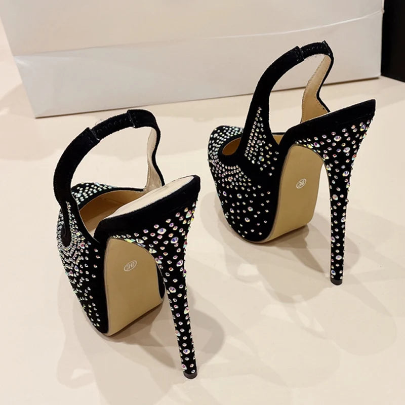 Rhinestone Platform Pumps for Women on the Runway
