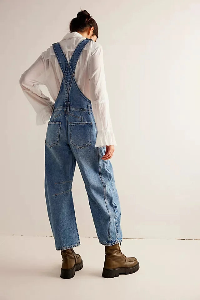 | Wide-Leg Denim Overalls