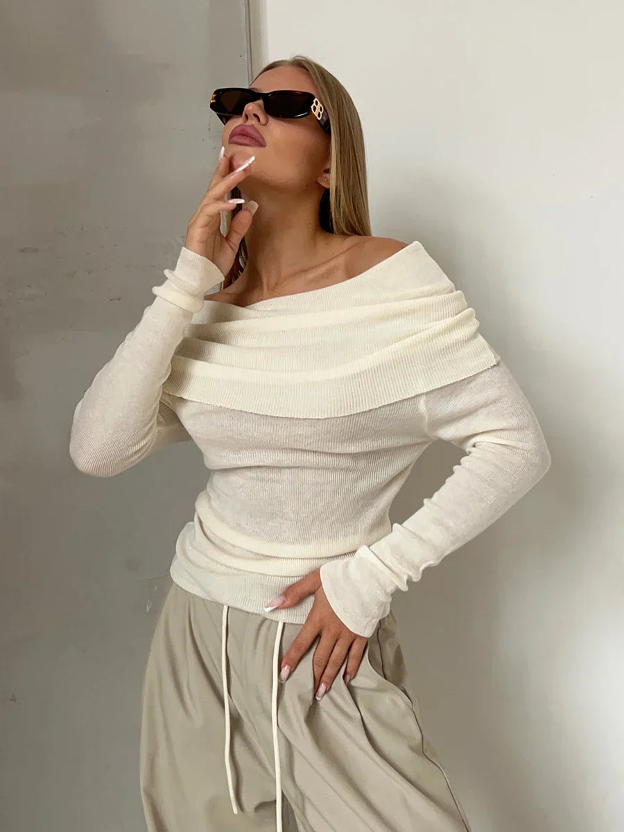 | Off-Shoulder Knit Top