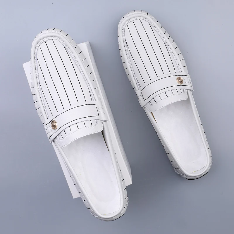 Maison Leather Loafers | Pinstripe Detailing
