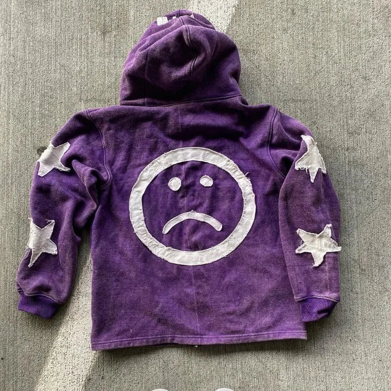 Patchwork Letter Pullover Hoodie