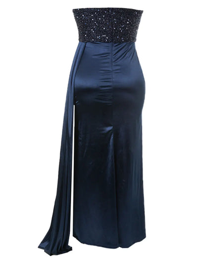 Glitter Patchwork Ankle Length Dress