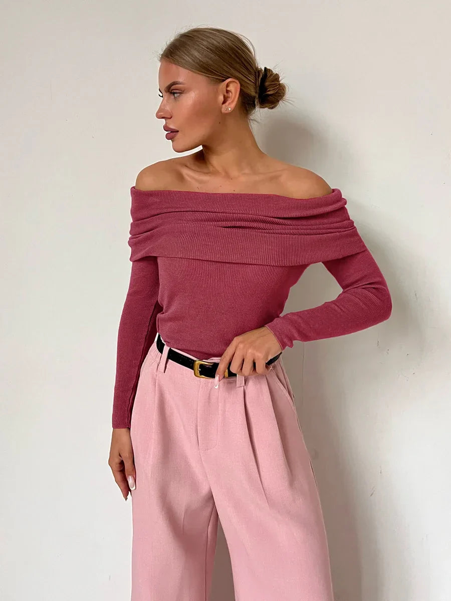 | Off-Shoulder Knit Top