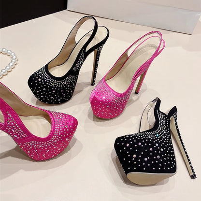 Rhinestone Platform Pumps for Women on the Runway