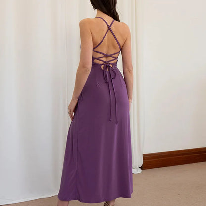 High Waist Off Shoulder Solid Maxi Dress
