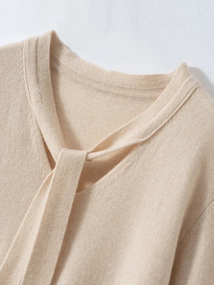 | Cashmere Pullover with Scarf Collar