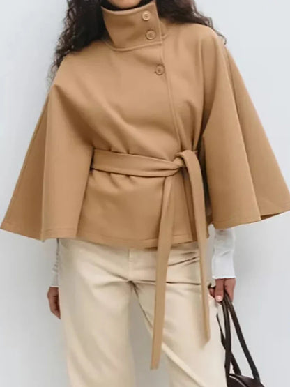 | Wool-Blend Cape Coat