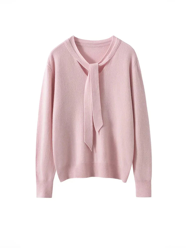 | Cashmere Pullover with Scarf Collar