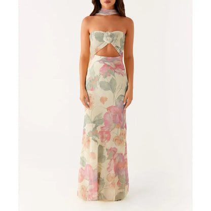 3D Flower Off Shoulder Mermaid Vacation Dress
