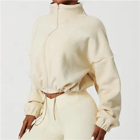 Patchwork Shirring Zipper Coat