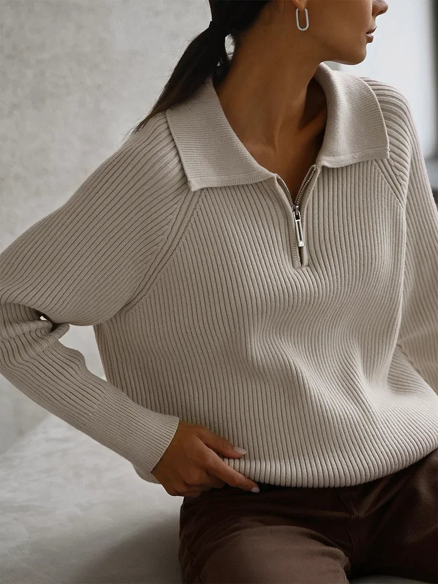 | Ribbed Half-Zip Sweater