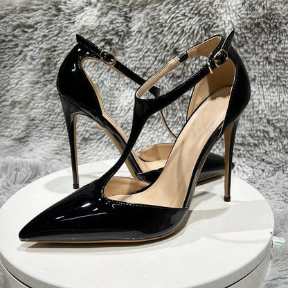 Summer Women T-Strap Pointy Toe High Heel Shoes - T-Strap Pointy Toe High Heel Shoes for Women