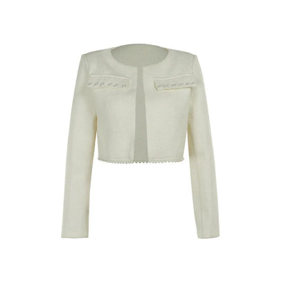 Pearl Long Sleeve Coat And Mini Strapless Dress Sets