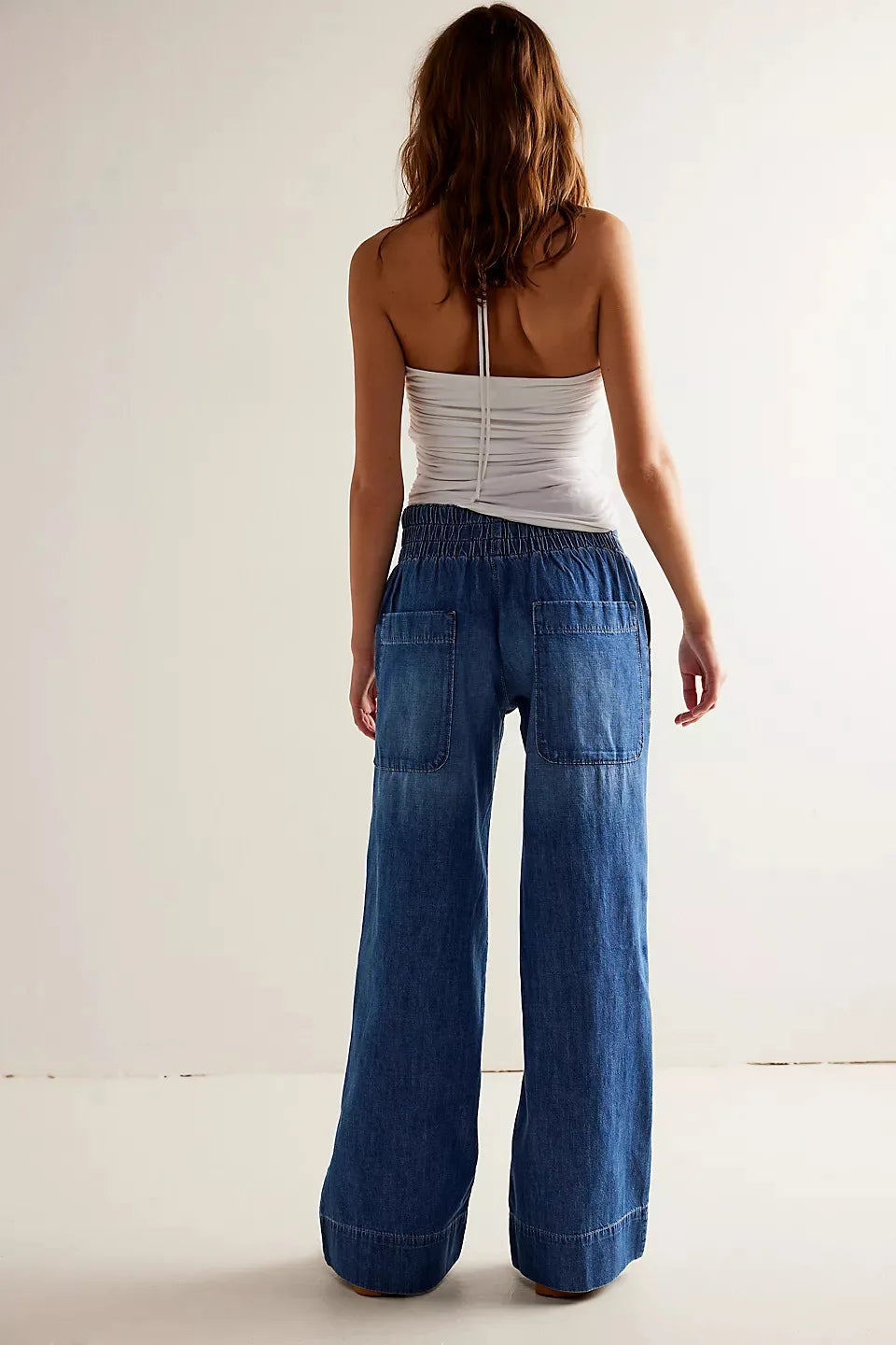 | Wide-Leg Denim Jeans