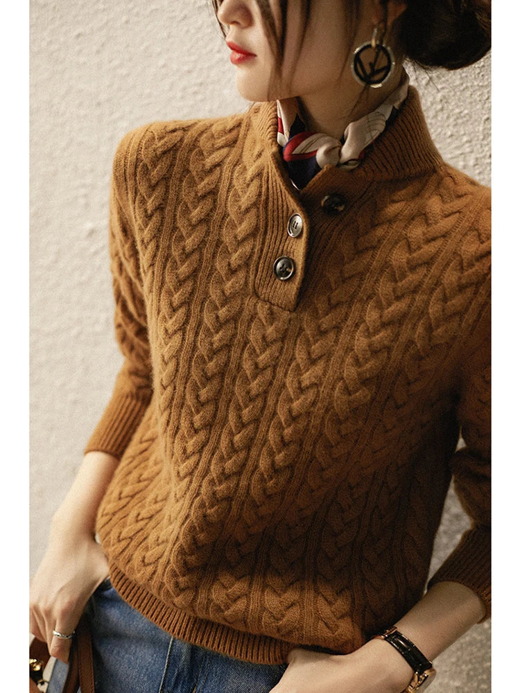 | Cashmere Button-Up Sweater