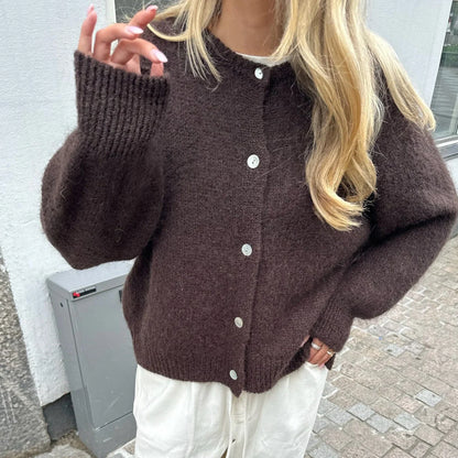 Fuzzy Button Down Knit Warm Cardigan