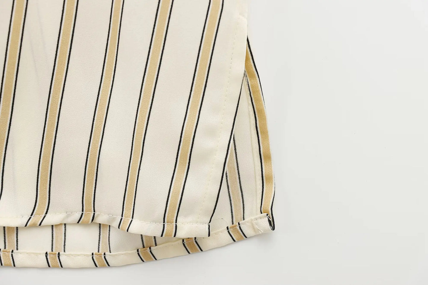 | Striped Button-Up Blouse