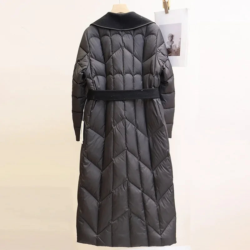 | Wool-Trim Down Coat