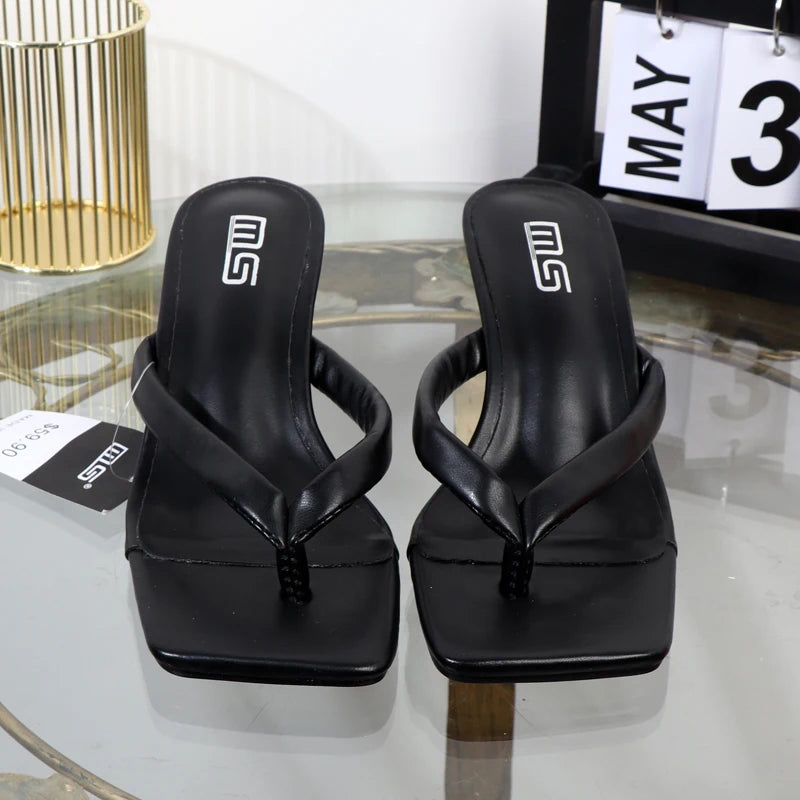 Stylish stiletto heel flip flops for women's summer fashion