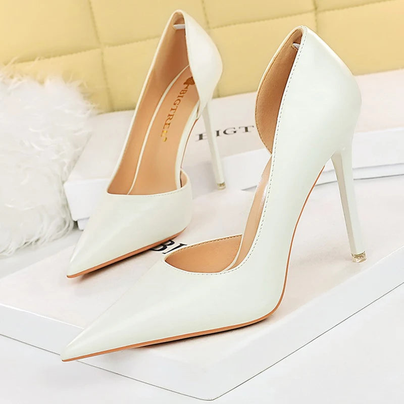 Pu Leather High Heels Stiletto Luxury Banquet Shoes for Women