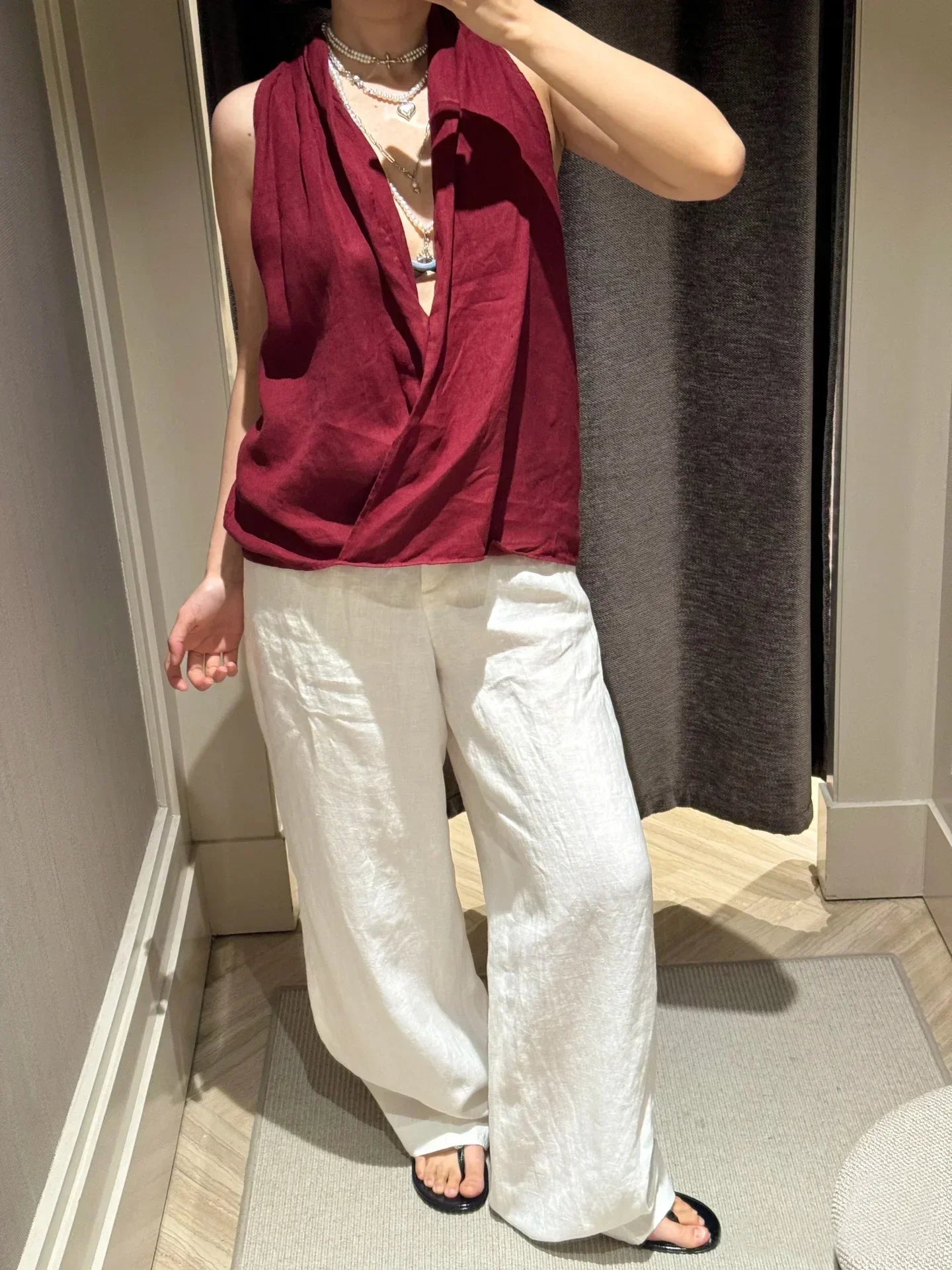 | Drape Linen Vest