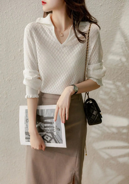 | Knit Top in Diamond Pattern