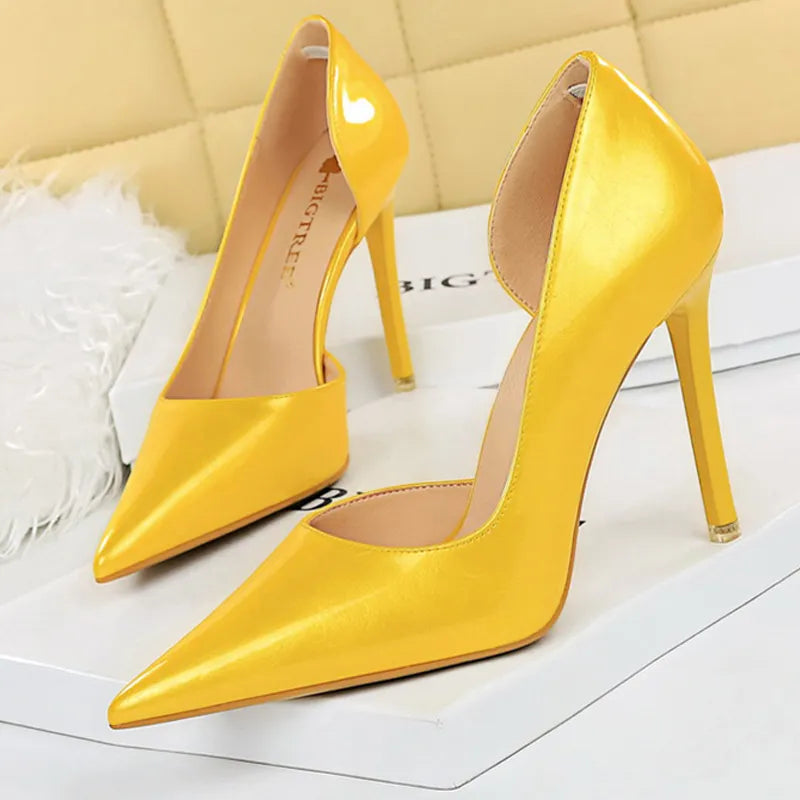 Sexy Pu Leather Kitten Heels Party Shoes for Women