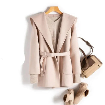 | Long Pointed Coat in Camel Hair