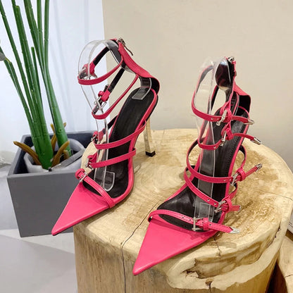 Narrow Band Women Sandals with New Design Buckle