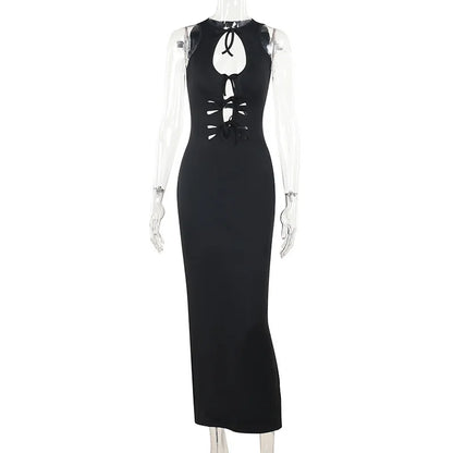 Hollow Out Backless Evening Dress Women