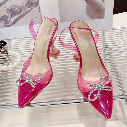 Crystal Sequined Bowknot Pumps Sandals for Women
