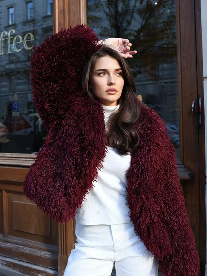 Oversize Faux Fox Fur Winter Coat