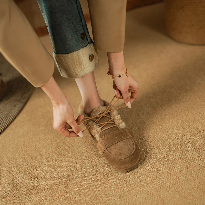 | Suede Wool Moc Boots