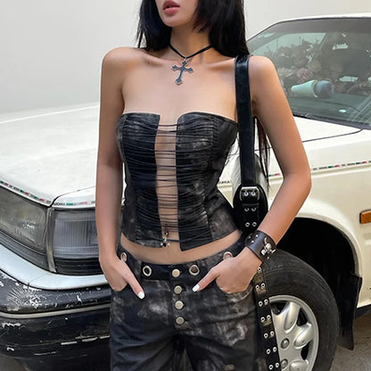 Wrapped Chest Off Shoulder Fashion Strapless