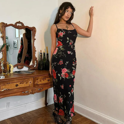 Spaghetti Strap Bodycon Floral Dress