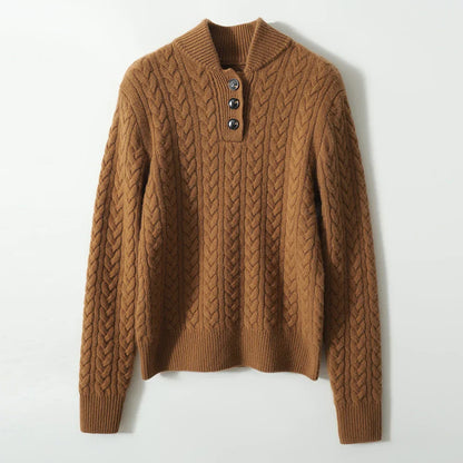 | Cashmere Button-Up Sweater