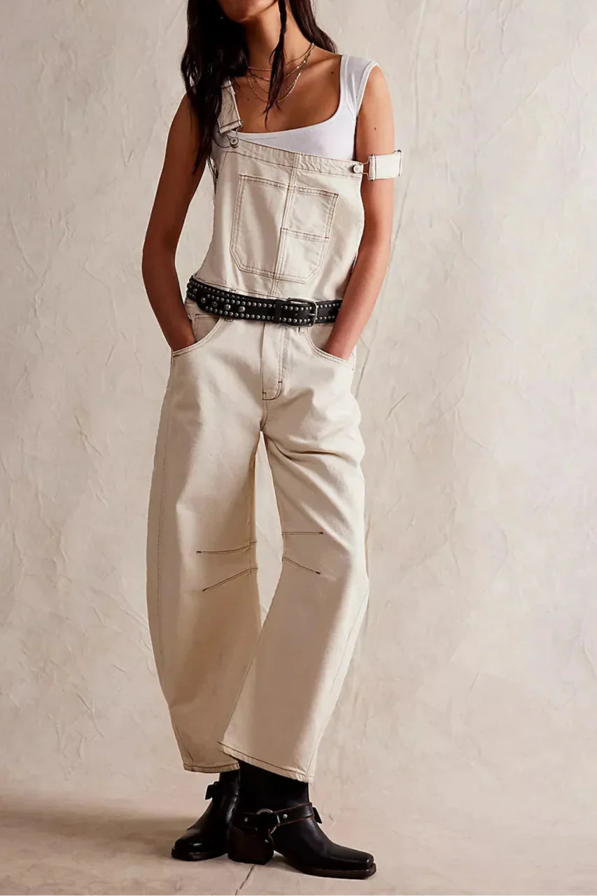 | Wide-Leg Denim Overalls