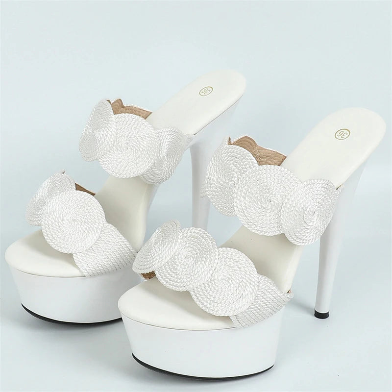 Peep Toe Pole Dance Heels Platform Slipper - Sexy Style for Women